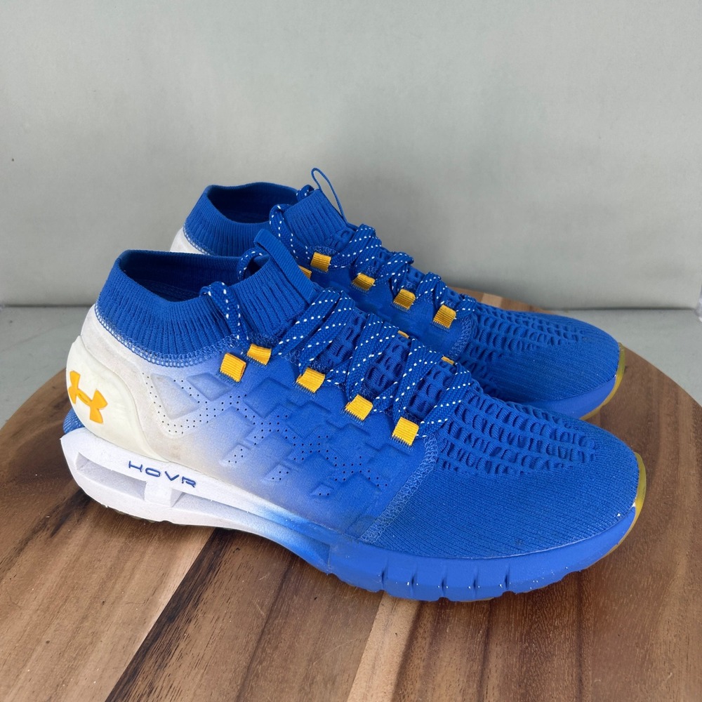 Under Armour HOVR Phantom Mens Running Shoes Blue Yellow 3020913-405 Size 11.5